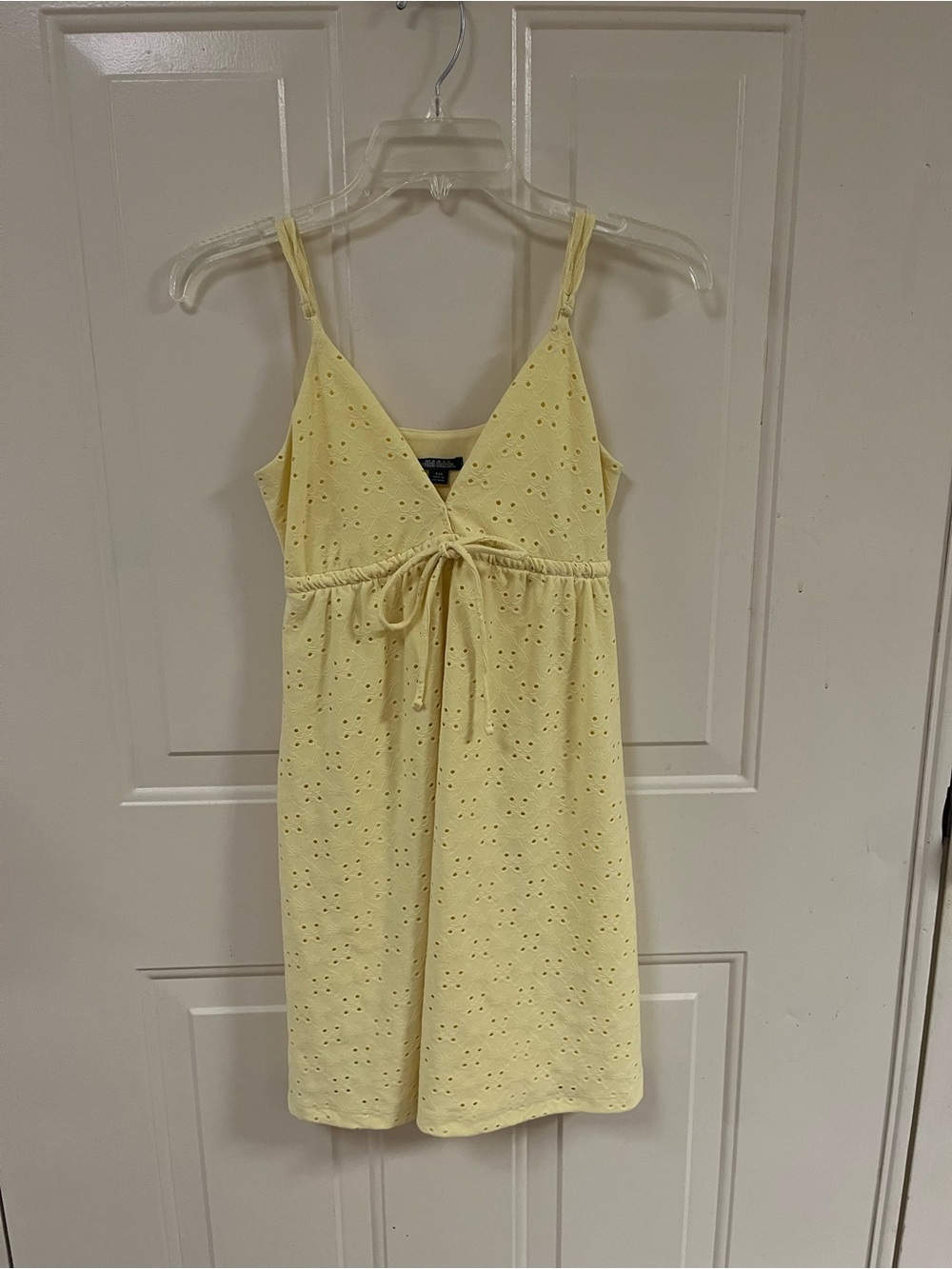 wild fable Pale Yellow Eyelet V-Neck Dress